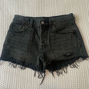 Women’s Levi 501 Cutoff Shorts Black Size 27